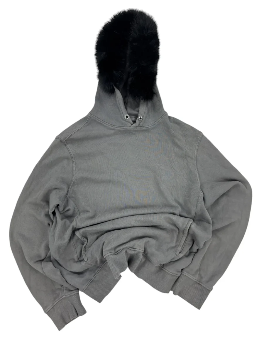 [L] Bluza Opium Szara z Czarnym Futerkiem