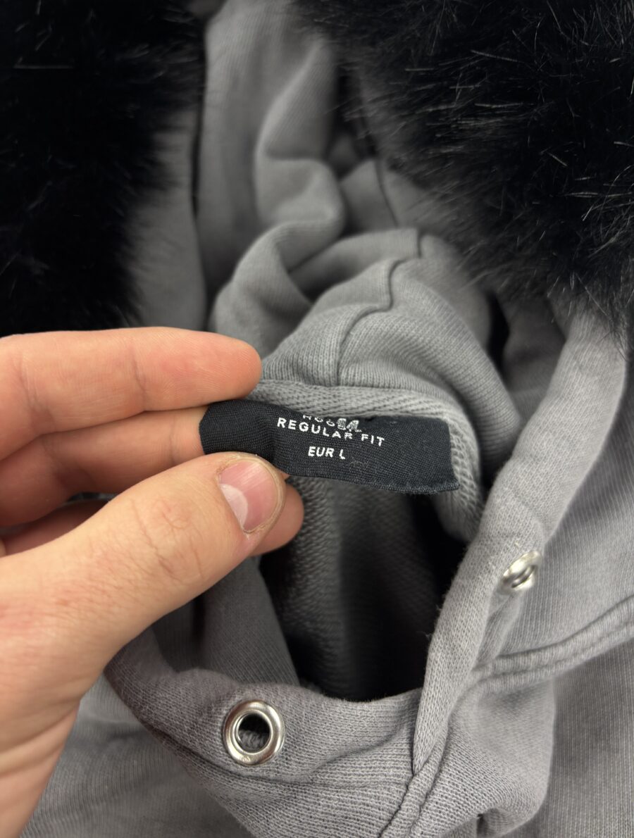[L] Bluza Opium Szara z Czarnym Futerkiem - obrazek 6