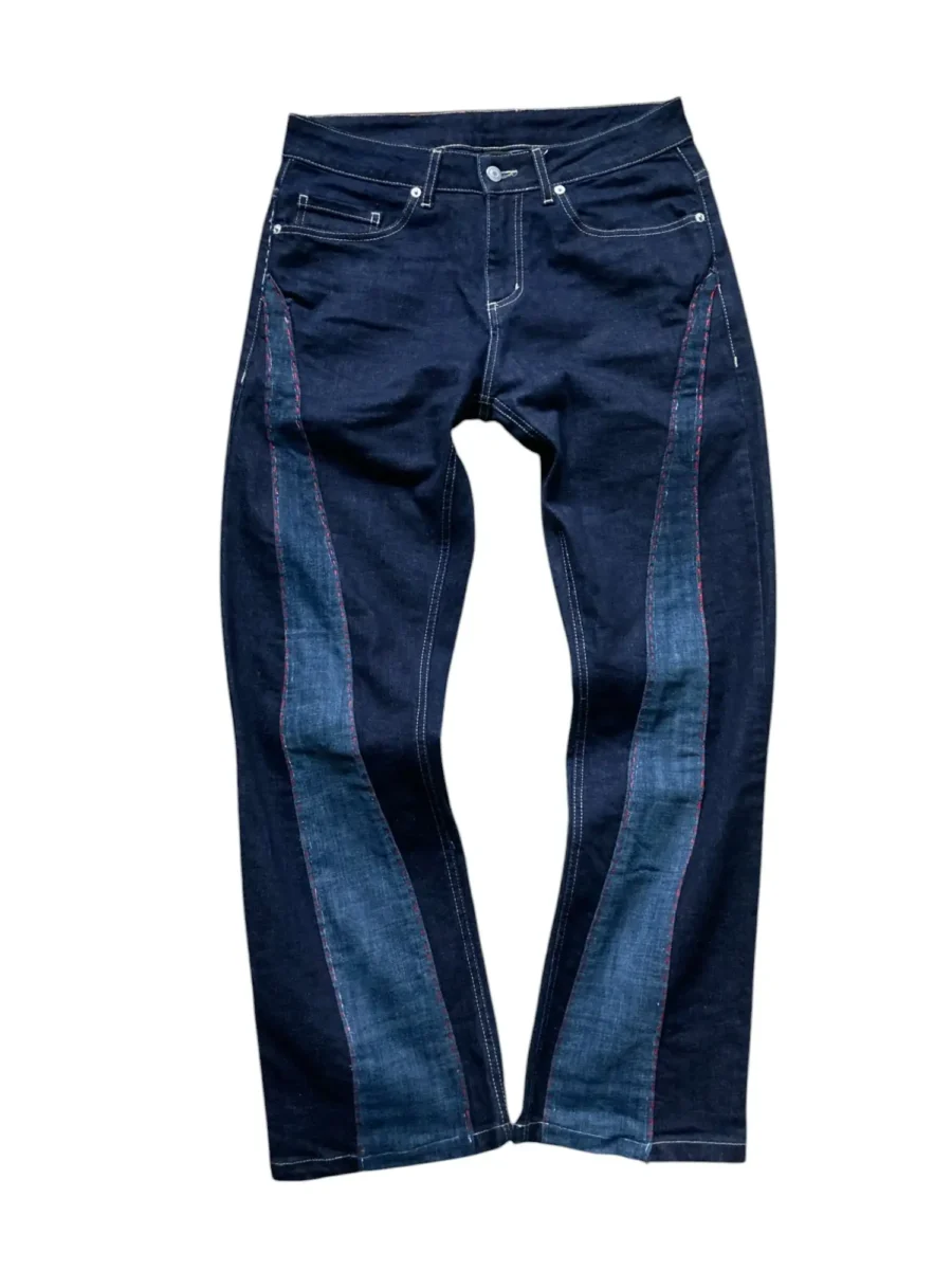 [XL] Customowe Jeansy z Kontrastowymi Wstawkami